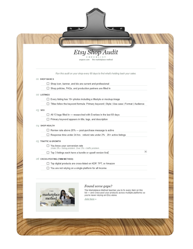 Mini Etsy Audit