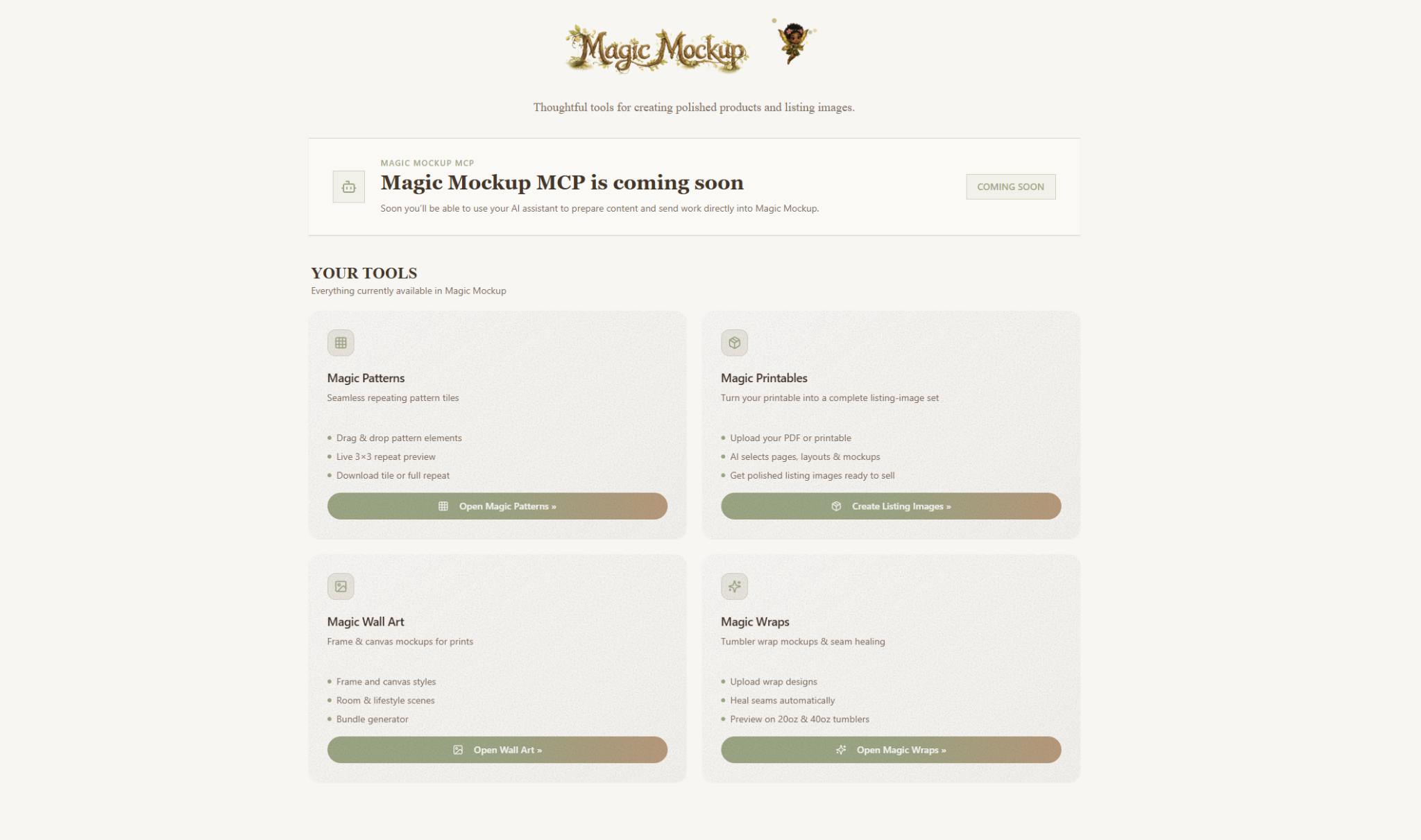 Magic Listing Lab dashboard